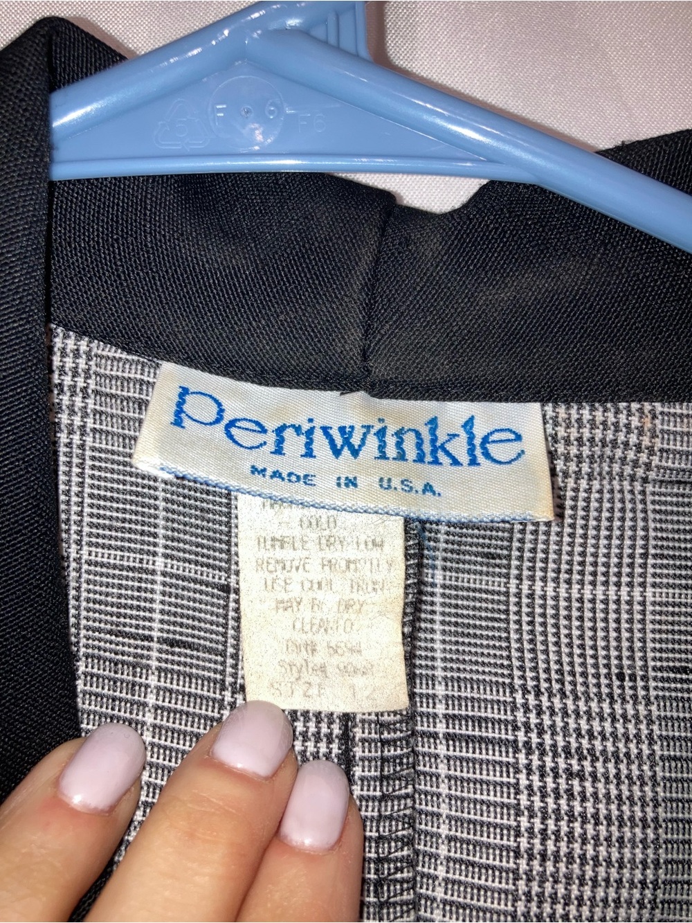 Vintage Periwinkle by Barlow Gray Plaid Double-Breasted Blazer Dress - Picture 2 of 6